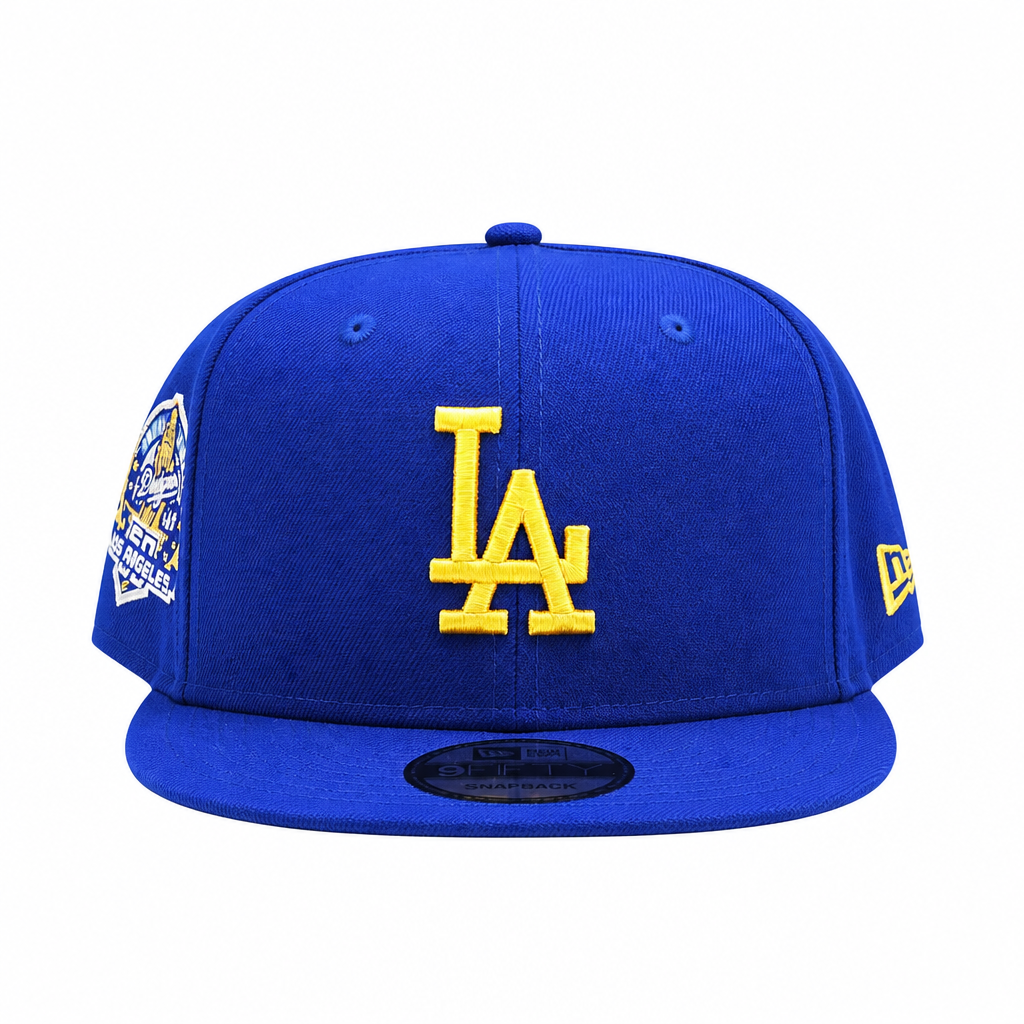 NEW ERA 9FIFTY LOS ANGELES DODGERS 60TH ANNIVERSARY DARK ROYAL/GOLD SNAPBACK HAT