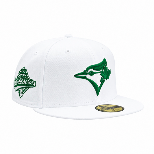 59FIFTY NEW ERA MLB 1992 WORLD SERIES TORONTO BLUE JAYS WHITE/GREEN FITTED HAT