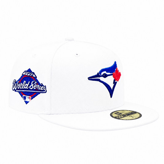 59FIFTY NEW ERA MLB 1992 WORLD SERIES TORONTO BLUE JAYS WHITE/BLUE FITTED HAT