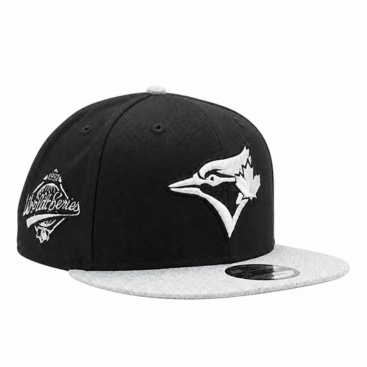 NEW ERA 9FIFTY WORLD SERIES 1992 MLB TORONTO BLUE JAYS BLACK & HEATHER GREY SNAPBACK HAT