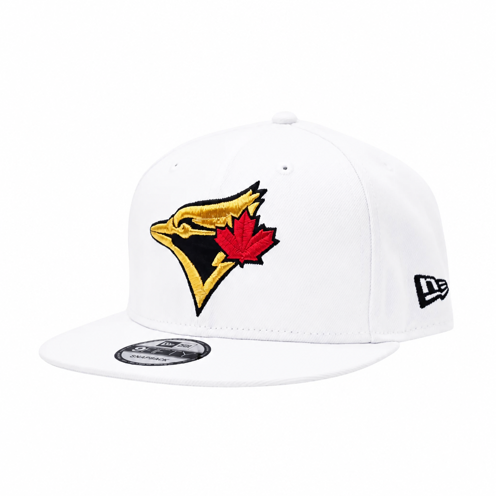 NEW ERA 9FIFTY MLB 1993 WORLD SERIES TORONTO BLUE JAYS WHITE, GOLD & RED SNAPBACK HAT