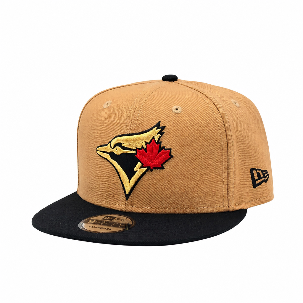 NEW ERA 9FIFTY MLB 1992 WORLD SERIES TORONTO BLUE JAYS LIGHT BRONZE & BLACK SNAPBACK HAT