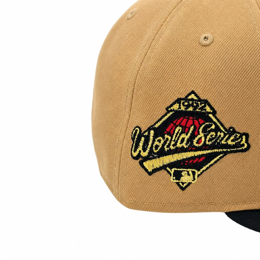 NEW ERA 9FIFTY MLB 1992 WORLD SERIES TORONTO BLUE JAYS LIGHT BRONZE & BLACK SNAPBACK HAT