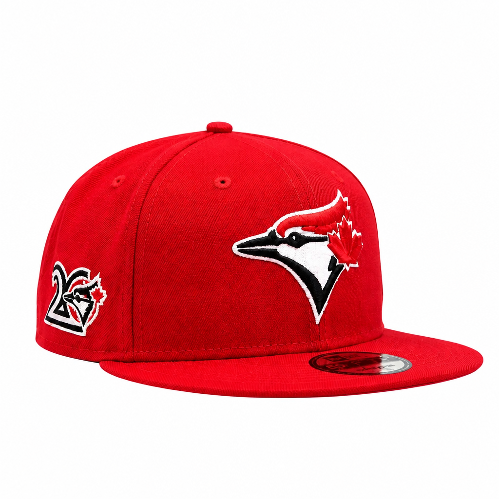 NEW ERA 9FIFTY MLB TORONTO BLUE JAYS 20TH ANNIVERSARY SCARLET RED SNAPBACK HAT