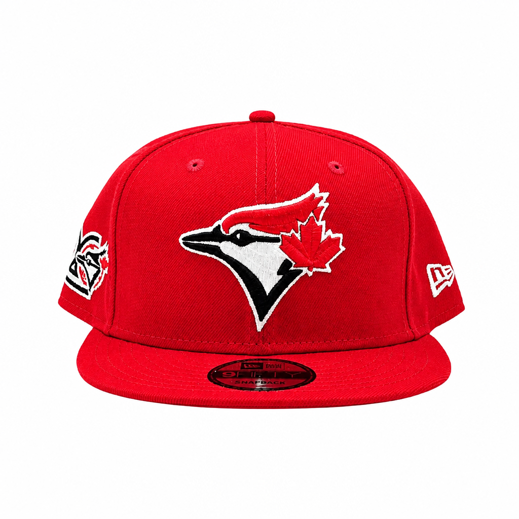 NEW ERA 9FIFTY MLB TORONTO BLUE JAYS 20TH ANNIVERSARY SCARLET RED SNAPBACK HAT