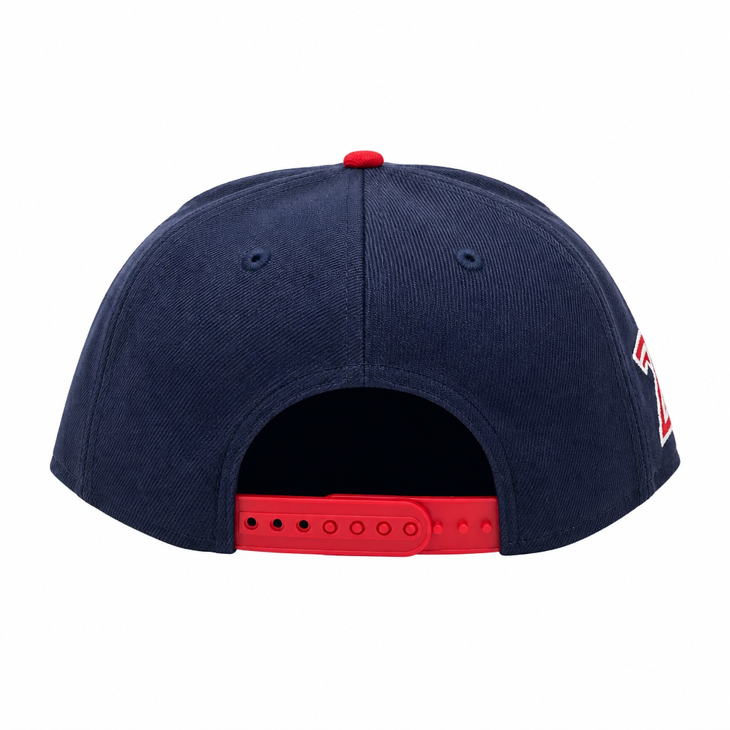 NEW ERA 9FIFTY MLB TORONTO BLUE JAYS 20TH ANNIVERSARY NAVY BLUE & SCARLET RED SNAPBACK HAT