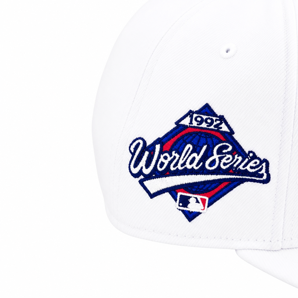 NEW ERA 9FIFTY MLB 1992 WORLD SERIES TORONTO BLUE JAYS WHITE & BLUE OTC SNAPBACK HAT