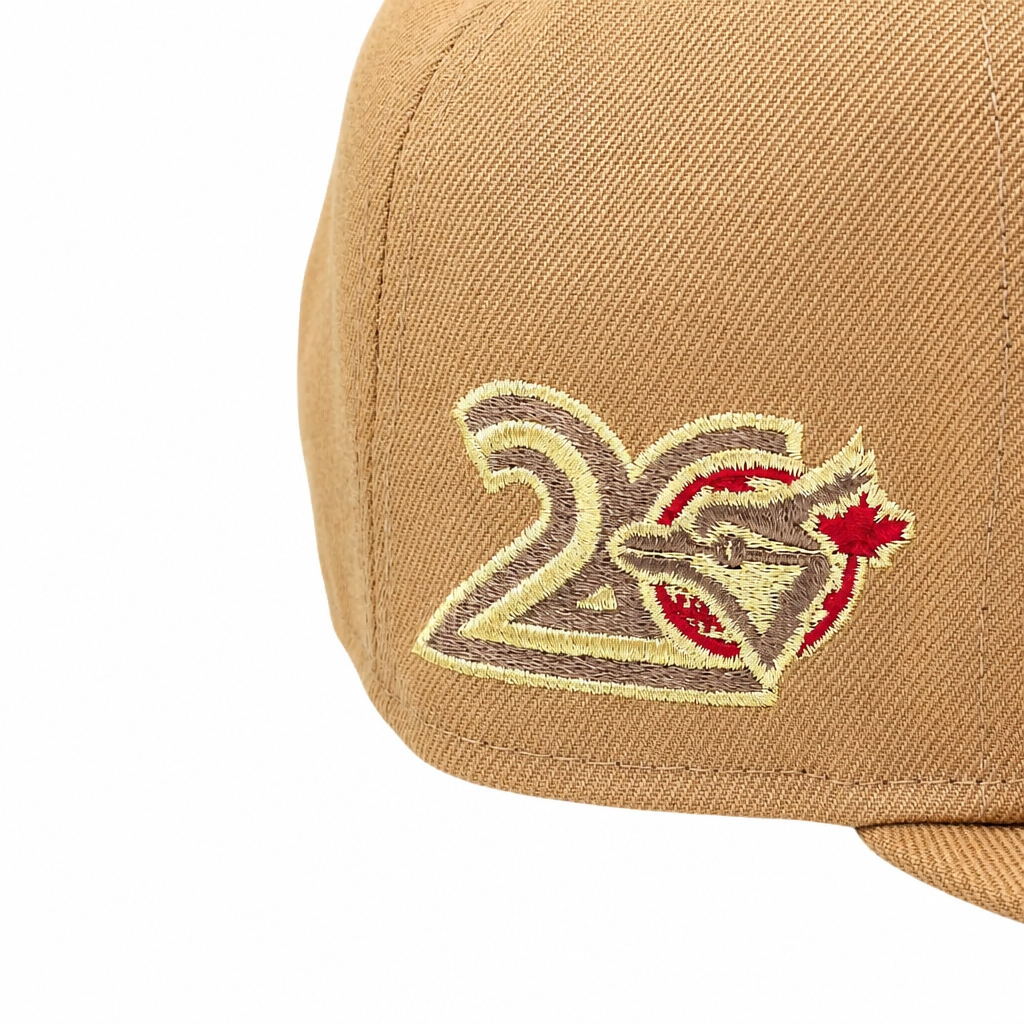 NEW ERA 9FIFTY MLB TORONTO BLUE JAYS 20TH ANNIVERSARY LIGHT BRONZE GOLD SNAPBACK HAT