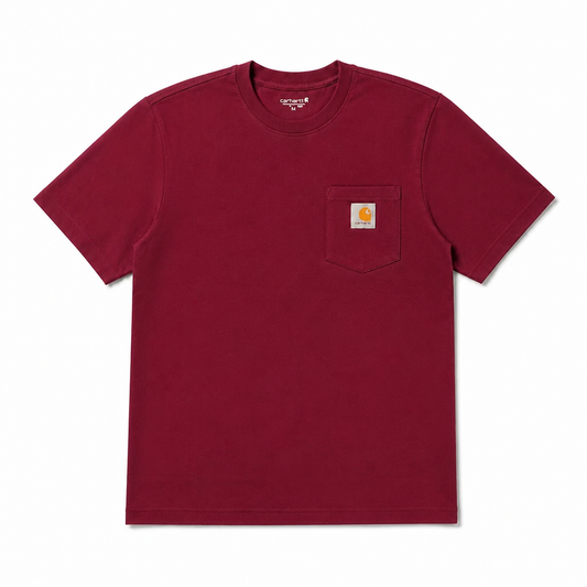 CARHARTT MEN'S POCKET LOGO CREWNECK T-SHIRT (BURGUNDY RED)