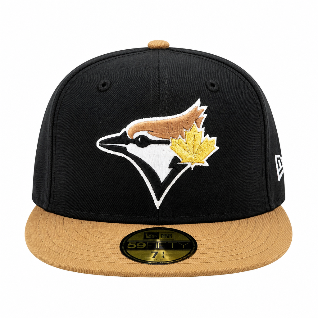 59FIFTY NEW ERA MLB TORONTO BLUE JAYS BLACK/LIGHT BRONZE BROWN WITH GOLD LEAF FITTED HAT