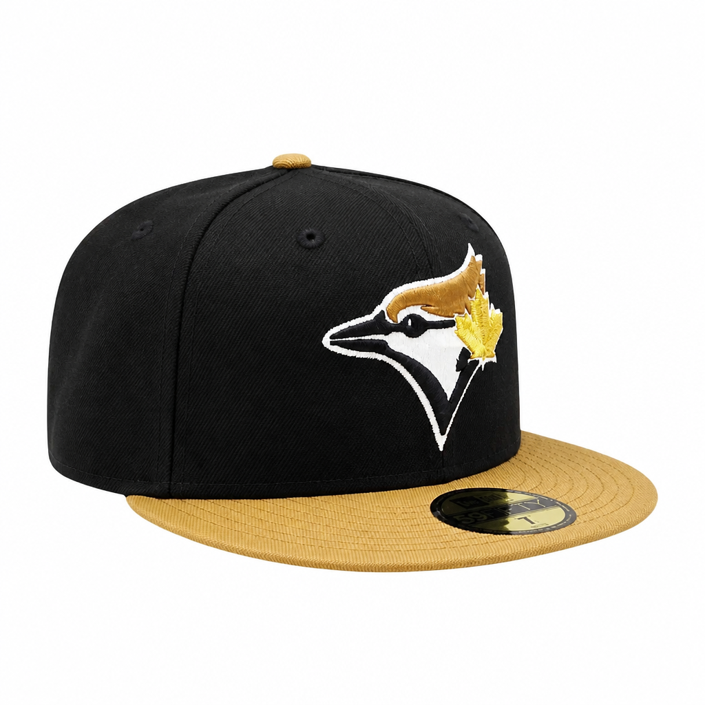 59FIFTY NEW ERA MLB TORONTO BLUE JAYS BLACK/LIGHT BRONZE BROWN WITH GOLD LEAF FITTED HAT