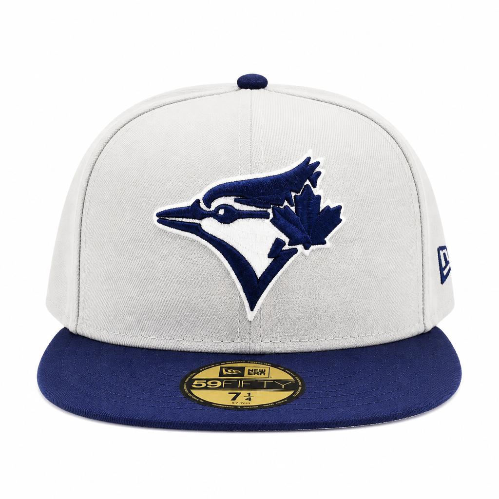 59FIFTY MEN'S MLB TORONTO BLUE JAYS GREY/NAVY BLUE FITTED HAT