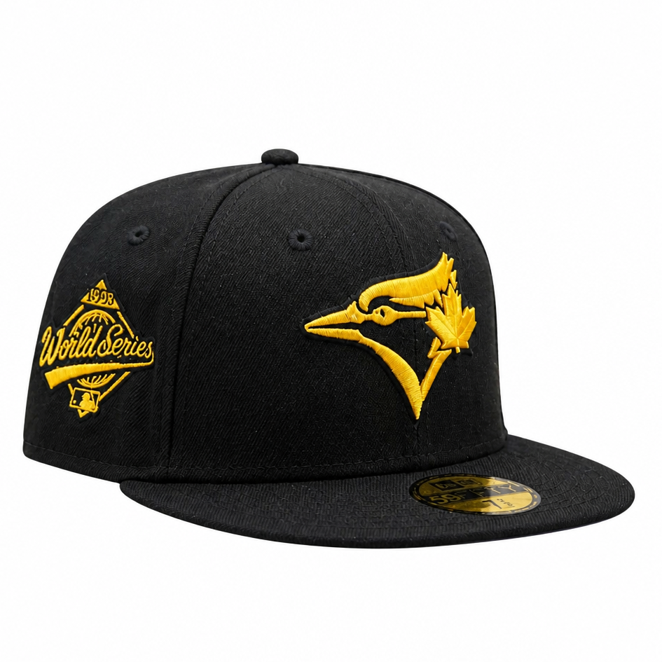 NEW ERA 59FIFTY MLB TORONTO BLUE JAYS 1993 WORLD SERIES BLACK/GOLD FITTED HAT