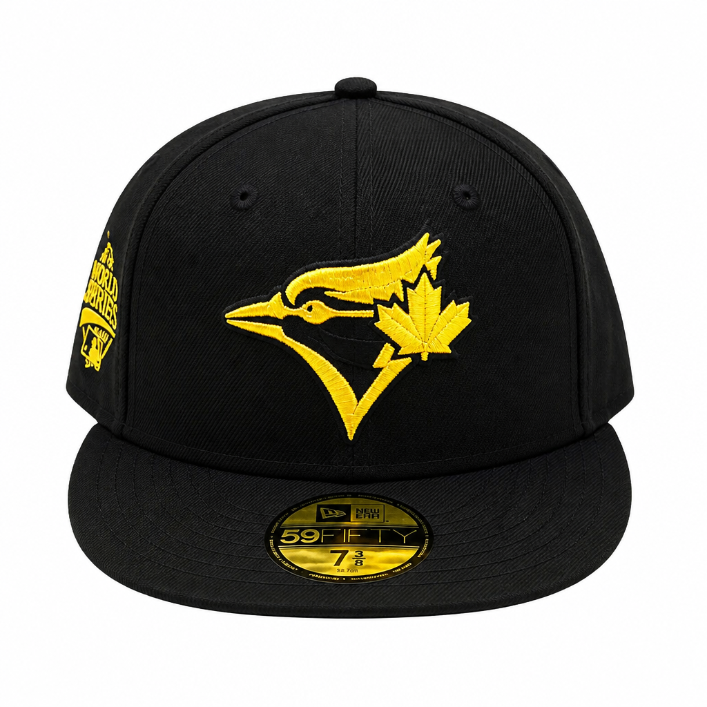 NEW ERA 59FIFTY MLB TORONTO BLUE JAYS 1993 WORLD SERIES BLACK/GOLD FITTED HAT