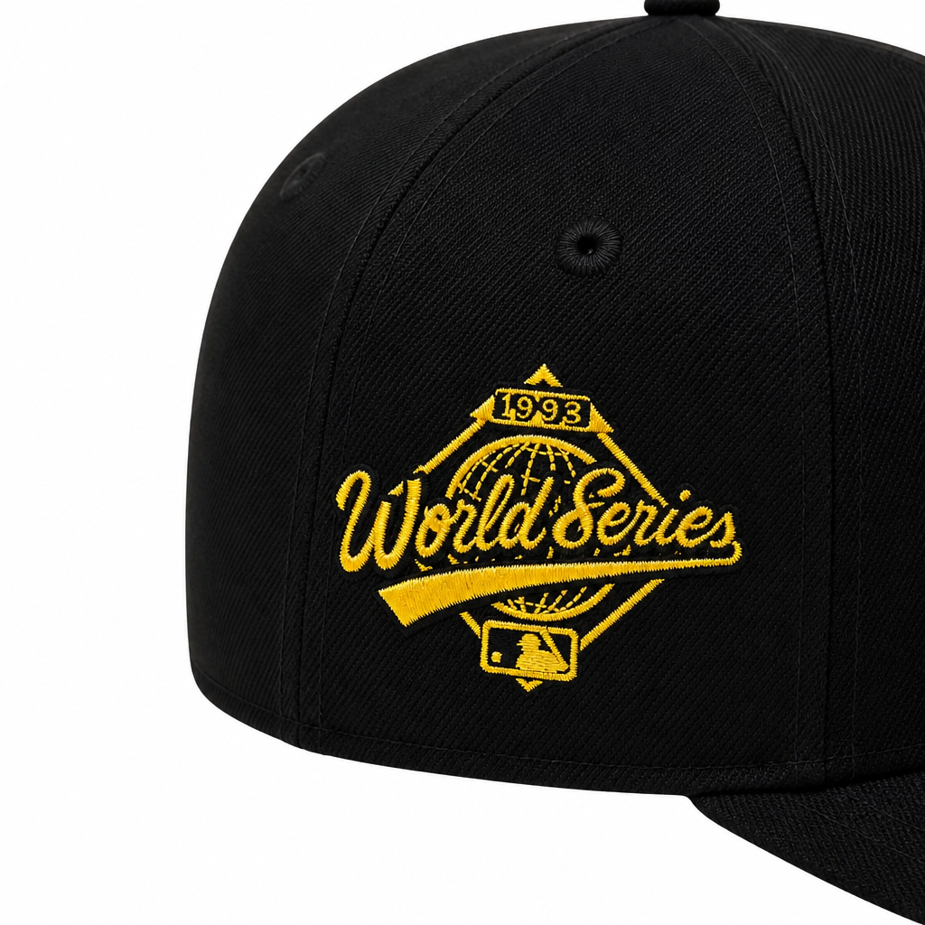 NEW ERA 59FIFTY MLB TORONTO BLUE JAYS 1993 WORLD SERIES BLACK/GOLD FITTED HAT