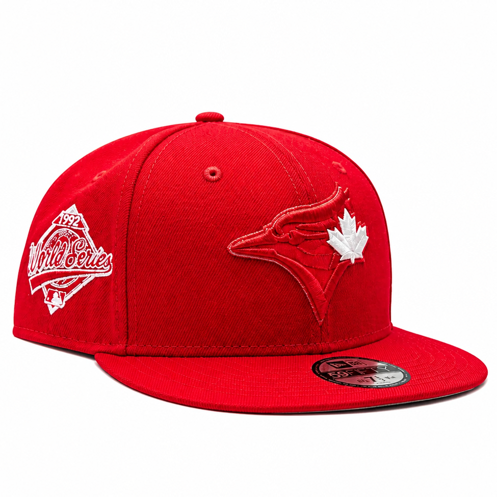 NEW ERA 9FIFTY MLB TORONTO 1992 WORLD SERIES TORONTO BLUE JAYS SCARLET RED SNAPBACK HAT