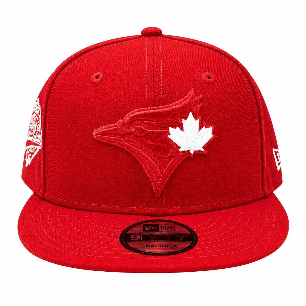 NEW ERA 9FIFTY MLB TORONTO 1992 WORLD SERIES TORONTO BLUE JAYS SCARLET RED SNAPBACK HAT