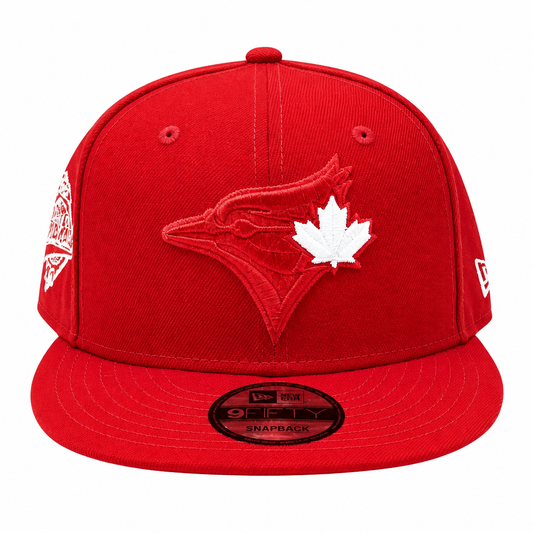 NEW ERA 9FIFTY MLB TORONTO 1992 WORLD SERIES TORONTO BLUE JAYS SCARLET RED SNAPBACK HAT