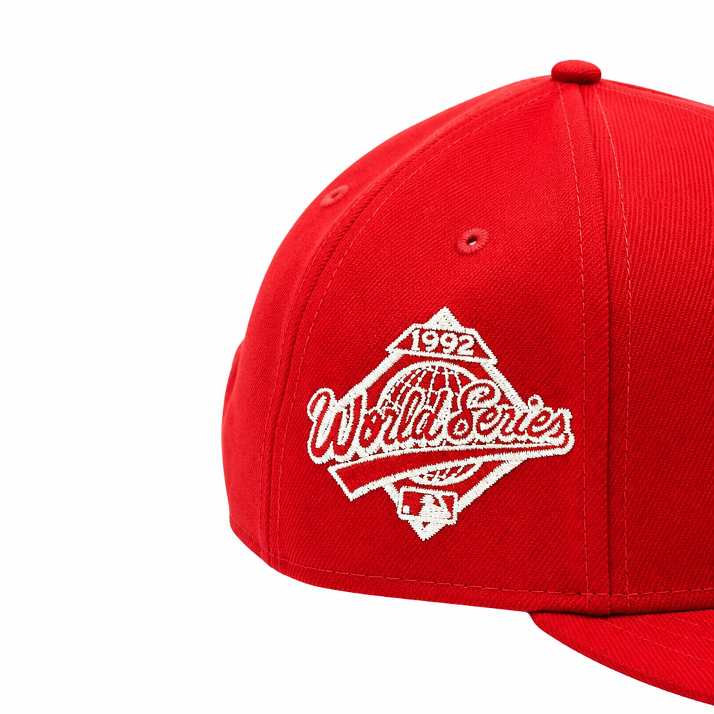 NEW ERA 9FIFTY MLB TORONTO 1992 WORLD SERIES TORONTO BLUE JAYS SCARLET RED SNAPBACK HAT