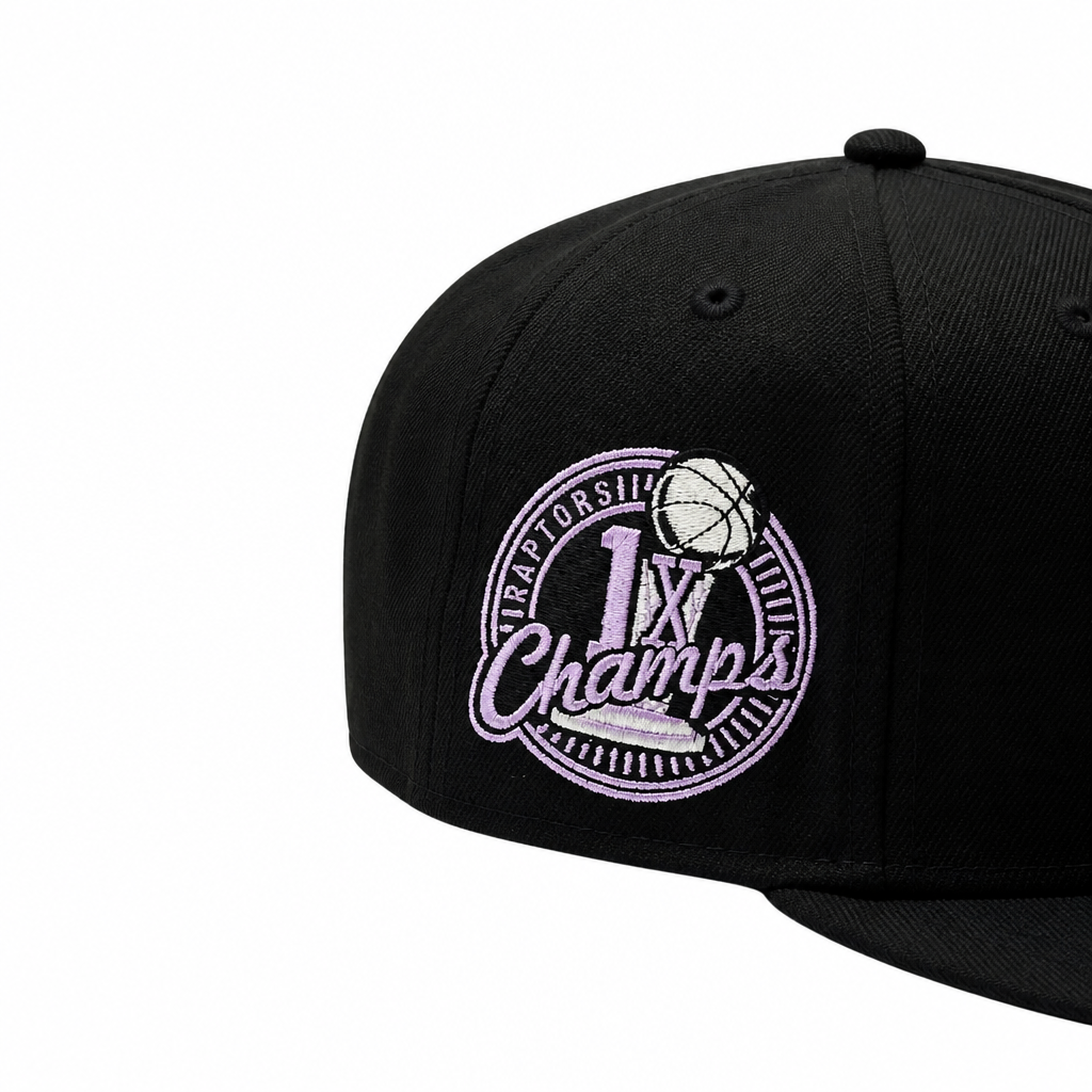 NEW ERA 9FIFTY NBA TORONTO RAPTORS 1X CHAMPS BLACK/LAVENDER SNAPBACK HAT