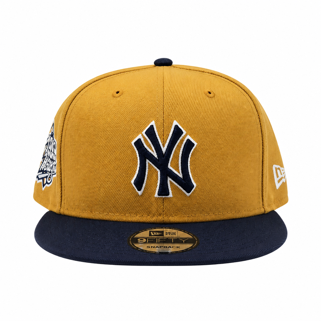 NEW ERA 9FIFTY NEW YORK YANKEES 1999 WORLD SERIES CAMEL/NAVY SNAPBACK HAT