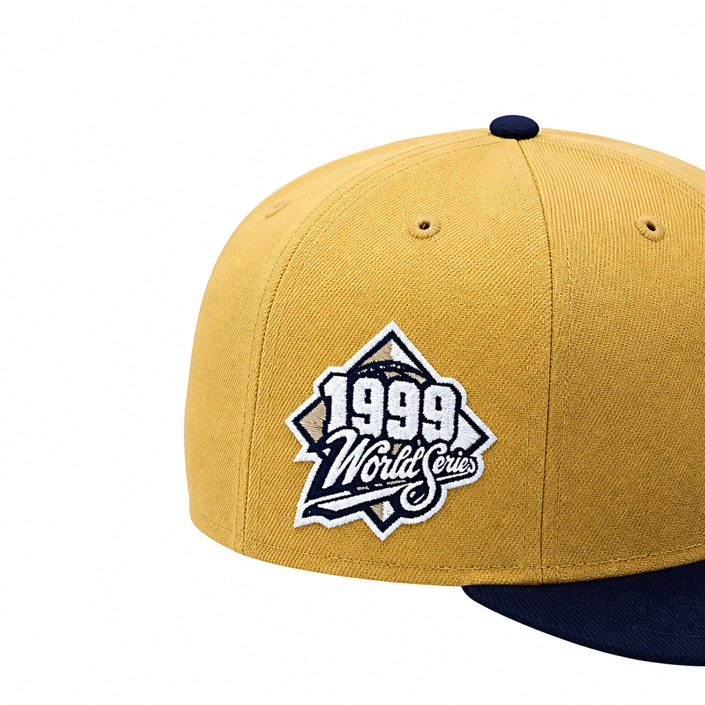 NEW ERA 9FIFTY NEW YORK YANKEES 1999 WORLD SERIES CAMEL/NAVY SNAPBACK HAT