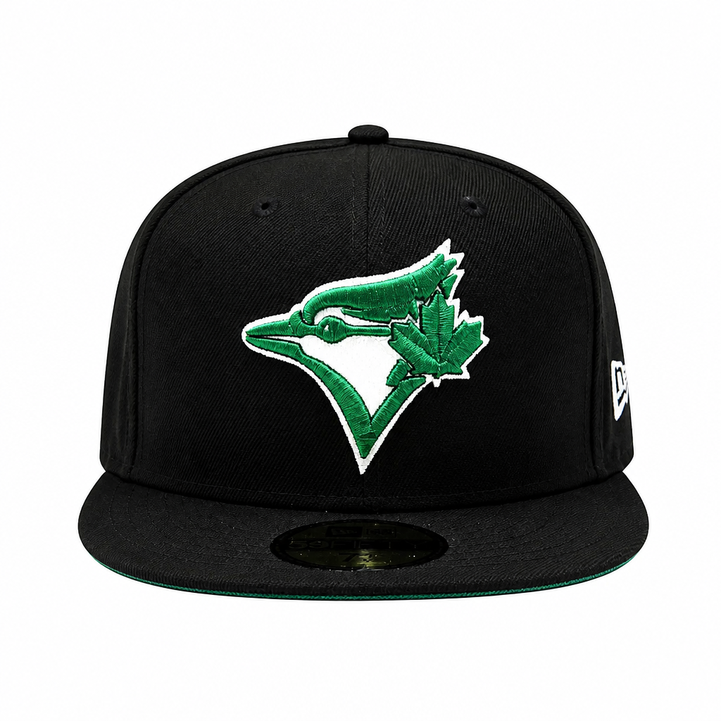 NEW ERA 59FIFTY TORONTO BLUE JAYS BLACK/GREEN FITTED HAT