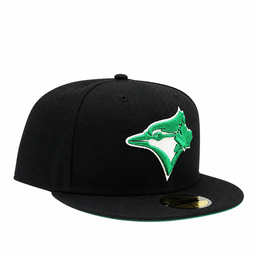 NEW ERA 59FIFTY TORONTO BLUE JAYS BLACK/GREEN FITTED HAT