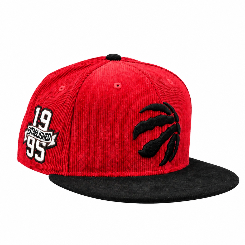 NEW ERA 9FIFTY TORONTO RAPTORS 1995 ESTABLISHED RED CORD/BLACK VELVET SNAPBACK HAT