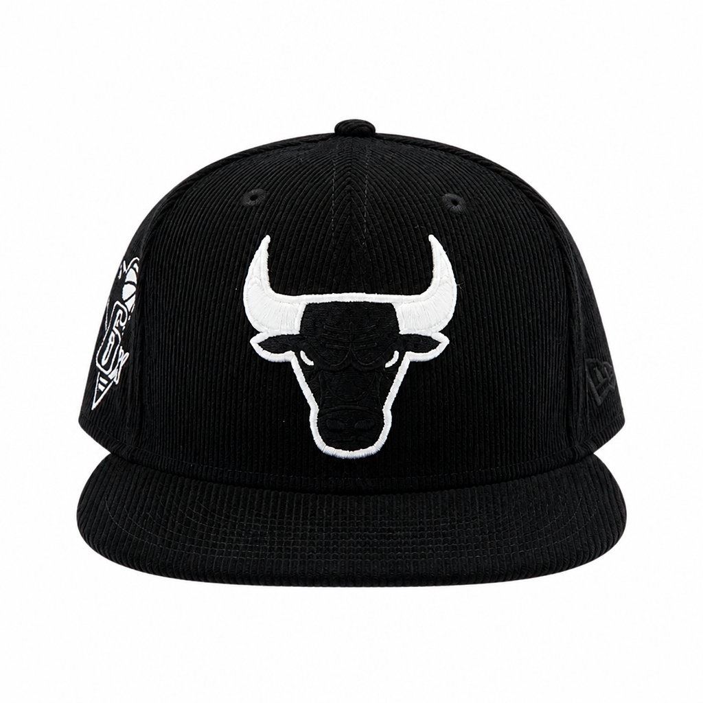 NEW ERA 9FIFTY NEW ERA CHICAGO BULLS 6X CHAMPS BLACK CORD SNAPBACK HAT