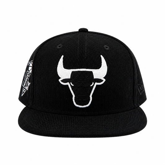 NEW ERA 9FIFTY NEW ERA CHICAGO BULLS 6X CHAMPS BLACK CORD SNAPBACK HAT