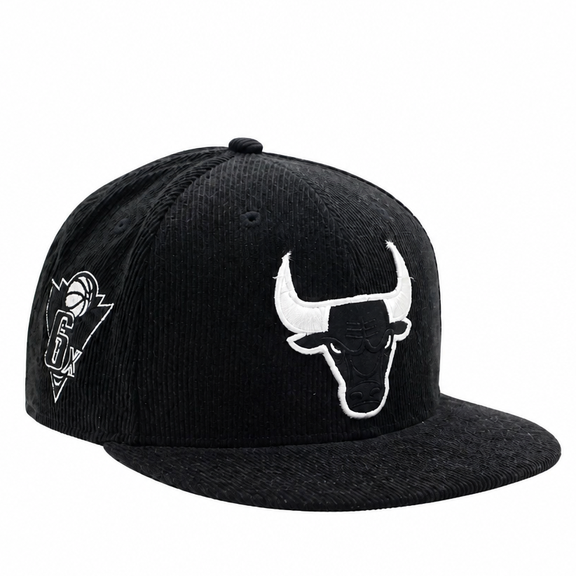 NEW ERA 9FIFTY NEW ERA CHICAGO BULLS 6X CHAMPS BLACK CORD SNAPBACK HAT