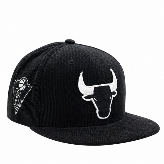 NEW ERA 9FIFTY NEW ERA CHICAGO BULLS 6X CHAMPS BLACK CORD SNAPBACK HAT
