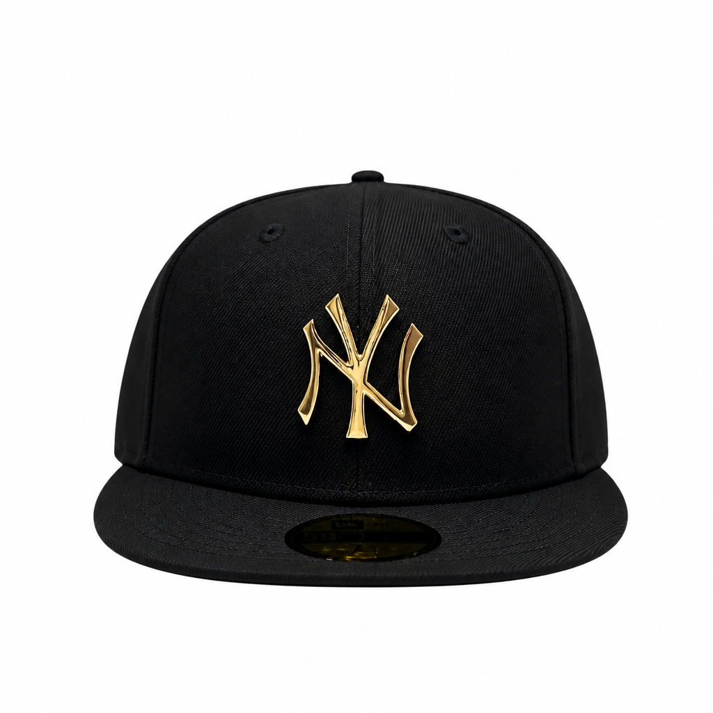 NEW ERA 59FIFTY NEW YORK YANKEES BLACK/GOLD METAL BADGE FITTED HAT