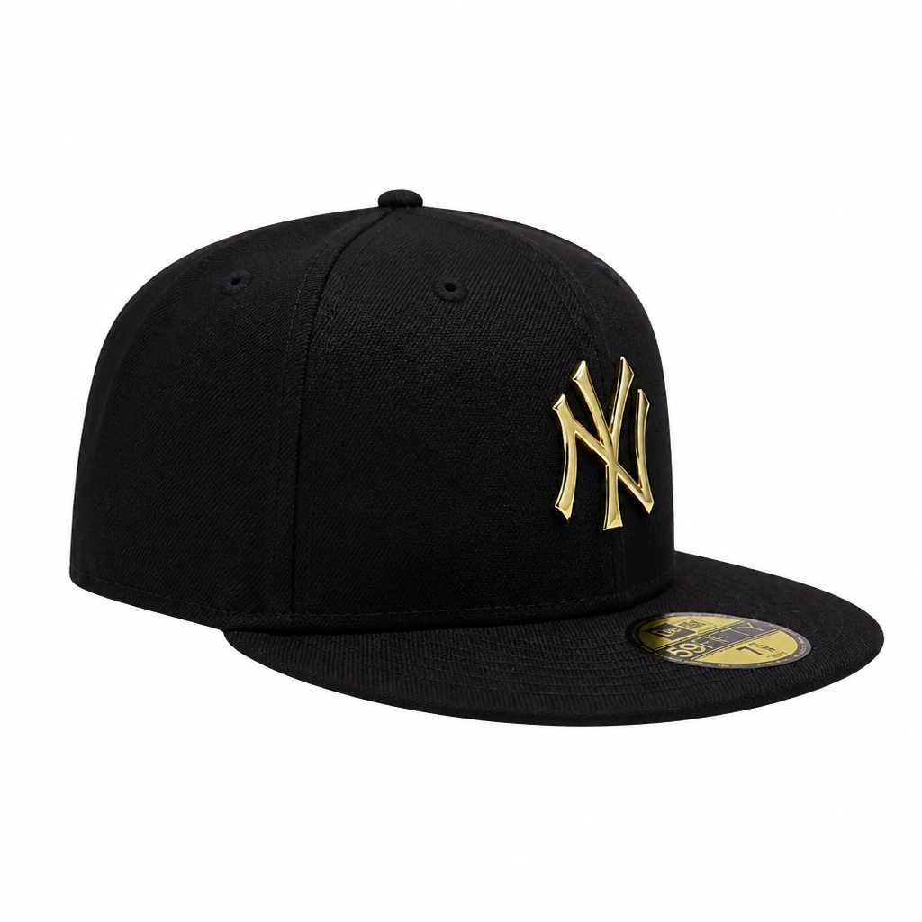 NEW ERA 59FIFTY NEW YORK YANKEES BLACK/GOLD METAL BADGE FITTED HAT