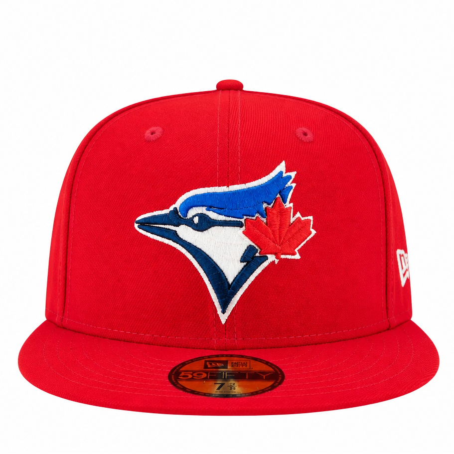 NEW ERA 59FIFTY TORONTO BLUE JAYS RED WITH ROYAL FITTED HAT
