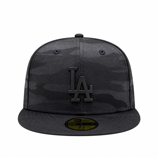 MEN'S NEW ERA 59FIFTY LOS ANGELES DODGERS BLACK CAMO METAL BADGE FITTED HAT