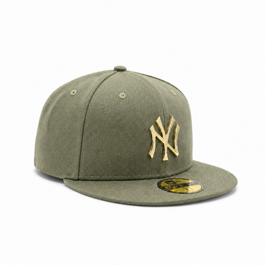 NEW ERA 59FIFTY NEW YORK YANKEES OLIVE/GOLD METAL BADGE FITTED HAT