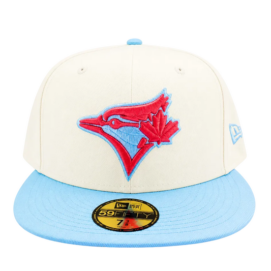 NEW ERA 59FIFTY TORONTO BLUE JAYS OFF-WHITE/SKYBLUE FITTED HAT