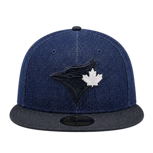 NEW ERA 59FIFTY TORONTO BLUE JAYS DENIM BLUE/BLACK FITTED HAT
