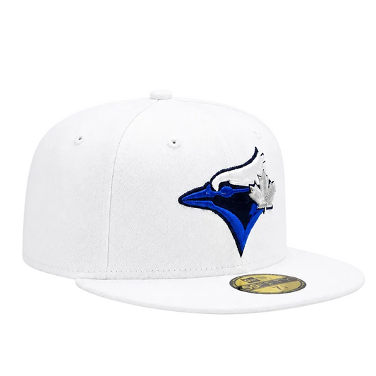 NEW ERA 59FIFTY TORONTO BLUE JAYS WHITE WITH BLUE LOGO FITTED HAT
