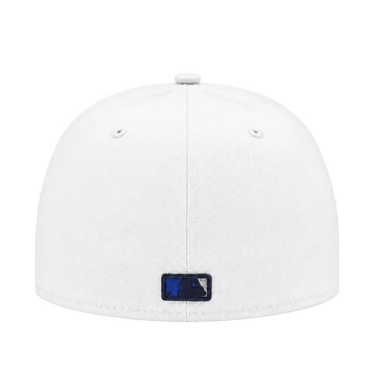 NEW ERA 59FIFTY TORONTO BLUE JAYS WHITE WITH BLUE LOGO FITTED HAT