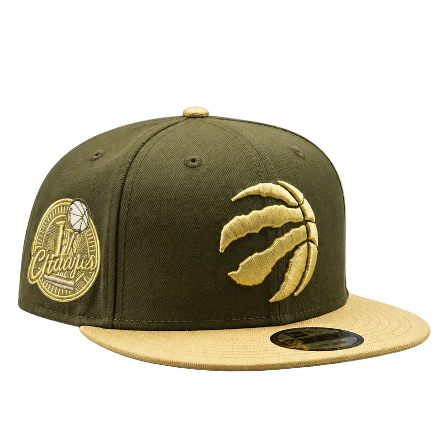 NEW ERA 9FIFTY NBA TORONTO RAPTORS 1X CHAMPS OLIVE SNAPBACK HAT