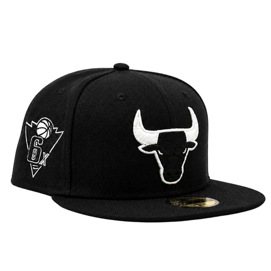 NEW ERA 59FIFTY CHICAGO BULLS 6X CHAMPS BLACK FITTED HAT