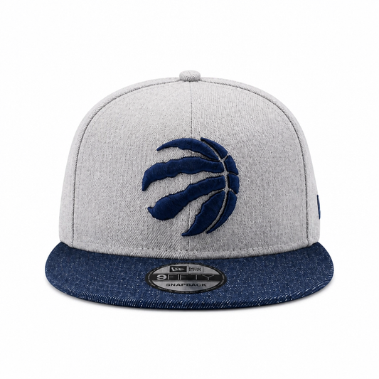 MEN'S 950 NEW ERA NBA TORONTO RAPTORS HEATHER GREY/DENIM BLUE SNAPBACK HAT