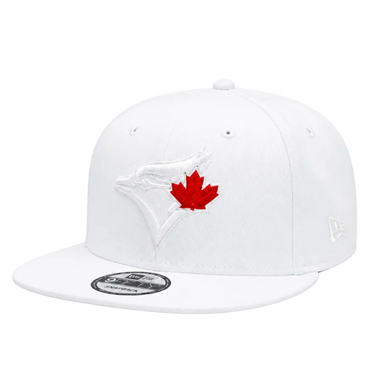 NEW ERA 9FIFTY TORONTO BLUE JAYS WHITE WITH RED LEAF SNAPBACK HAT
