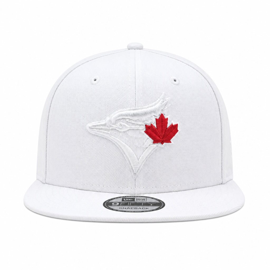 NEW ERA 9FIFTY TORONTO BLUE JAYS WHITE WITH RED LEAF SNAPBACK HAT