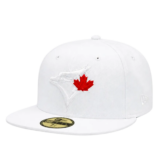 NEW ERA 59FIFTY TORONTO BLUE JAYS WHITE WITH RED LEAF FITTED HAT