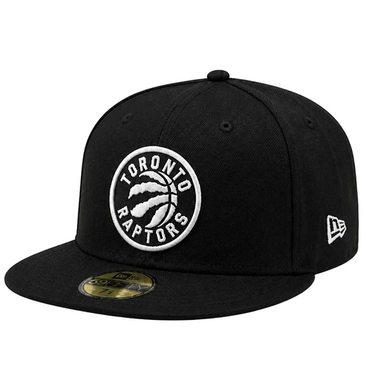 MEN'S 5950 TORONTO RAPTORS FITTED BLACK/WHITE LOGO HAT
