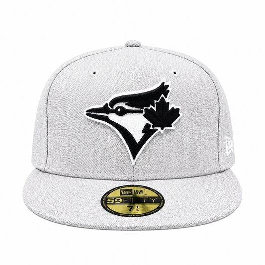 MEN'S 5950 TORONTO BLUE JAYS GREY WITH BLACK LOGO FITTED HAT